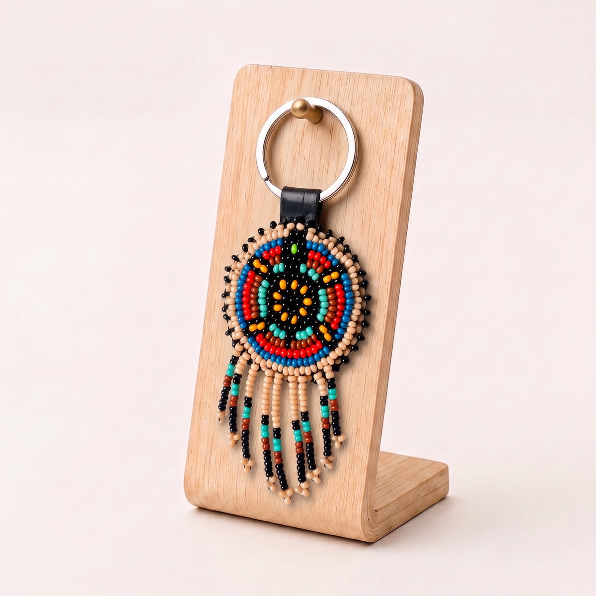 DESERT - Beaded Leather Keychain