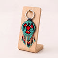 TURQUOISE - Beaded Leather Keychain
