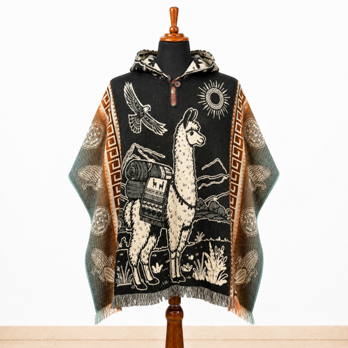 ALLPA - Hooded Alpaca Wool Poncho