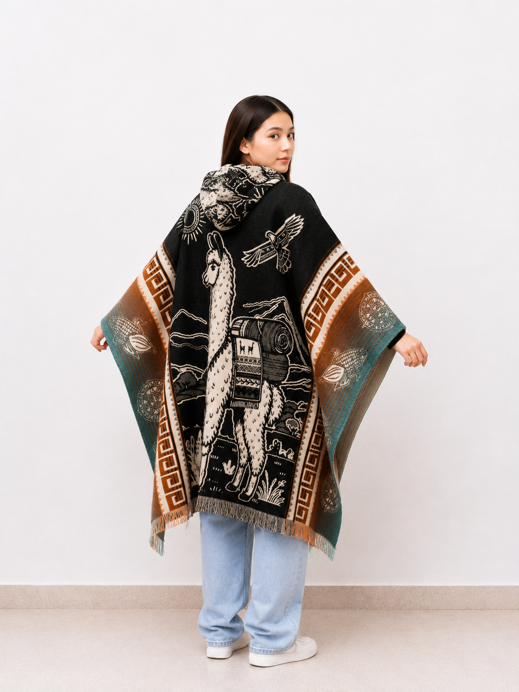 ALLPA - Hooded Alpaca Wool Poncho