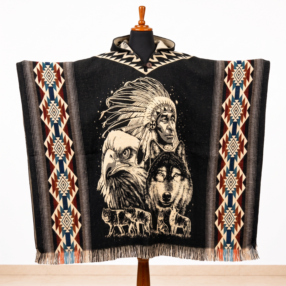 TRINITY - Hooded Alpaca Wool Poncho
