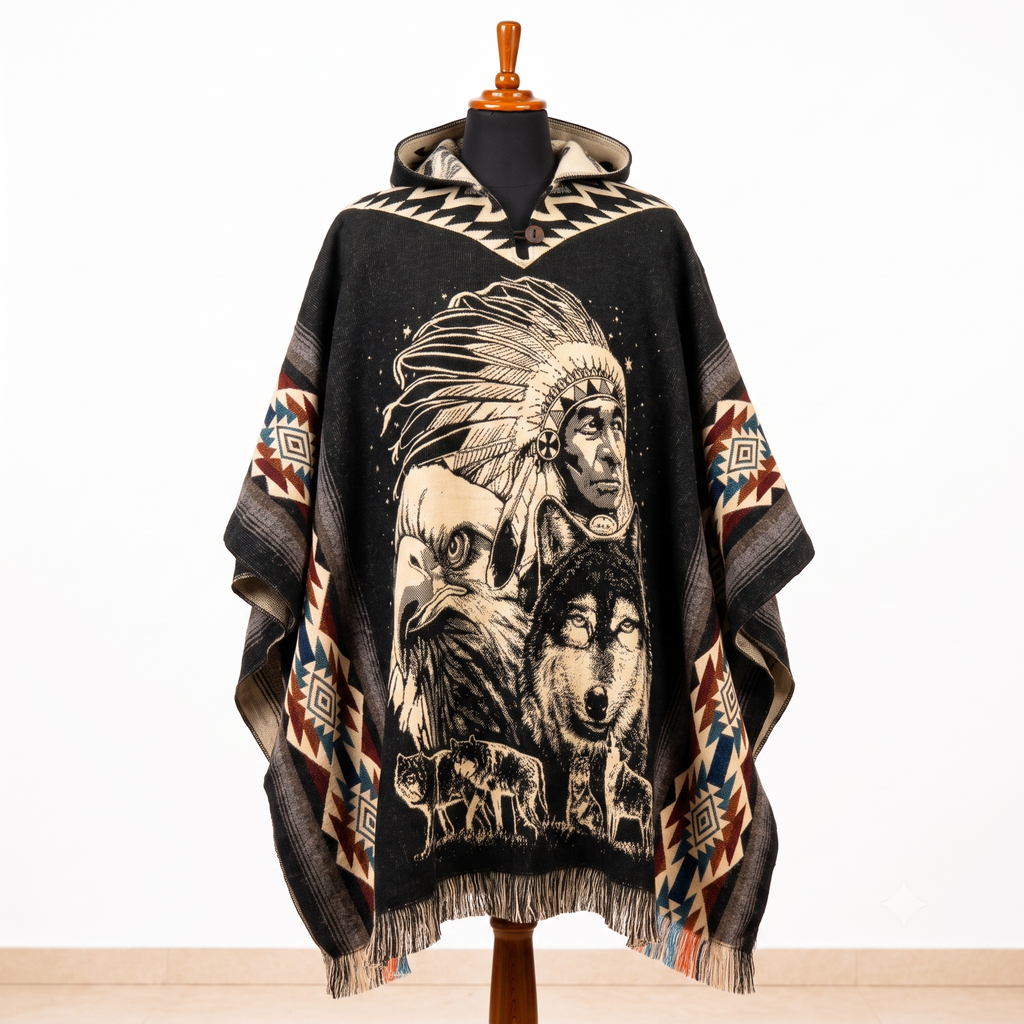 TRINITY - Hooded Alpaca Wool Poncho