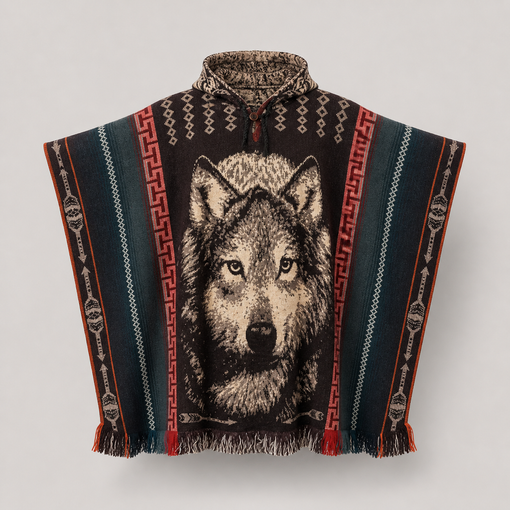 AKELA - Hooded Alpaca Wool Poncho
