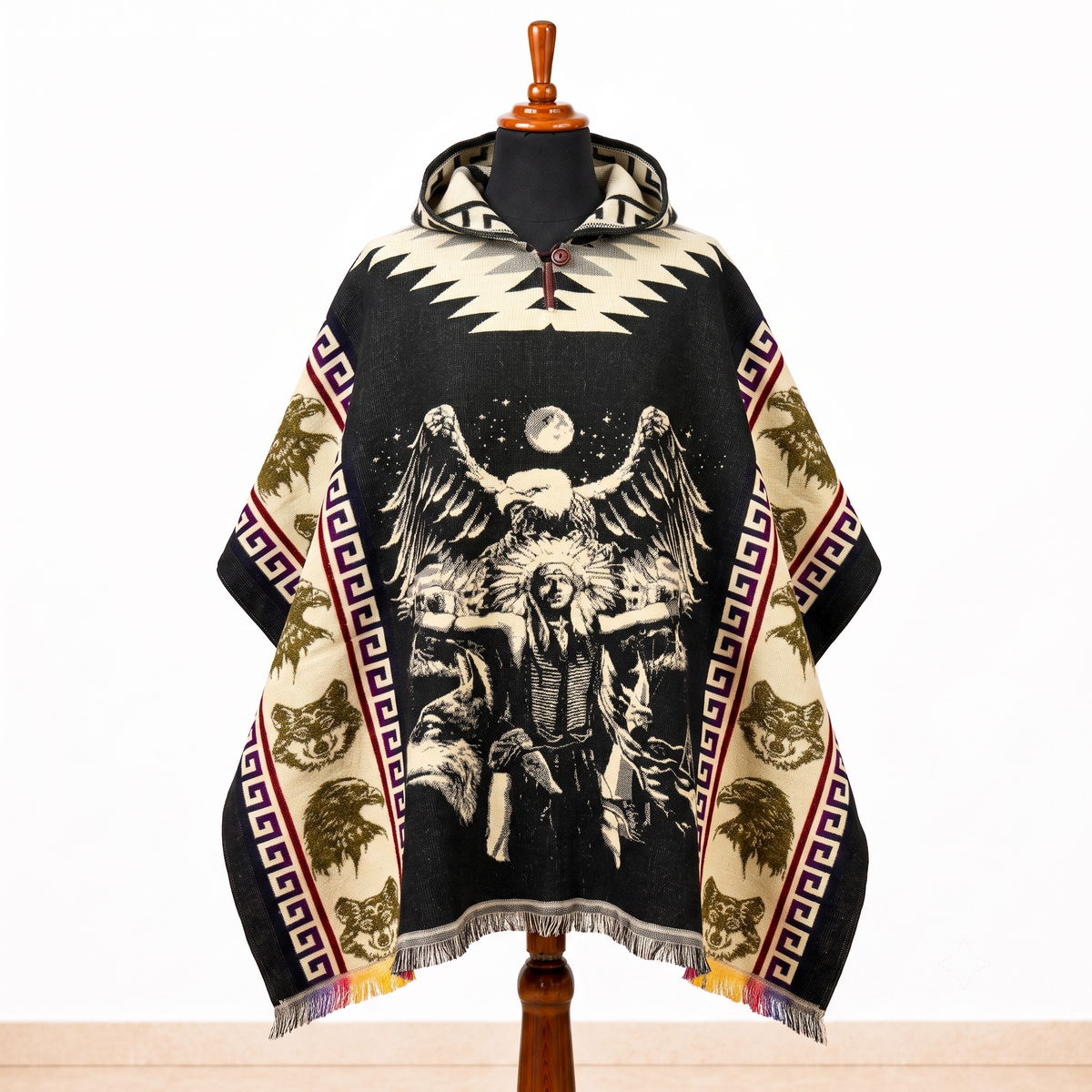 SHAMAN - Hooded Alpaca Wool Poncho