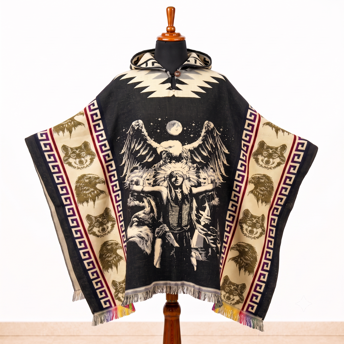 SHAMAN - Hooded Alpaca Wool Poncho