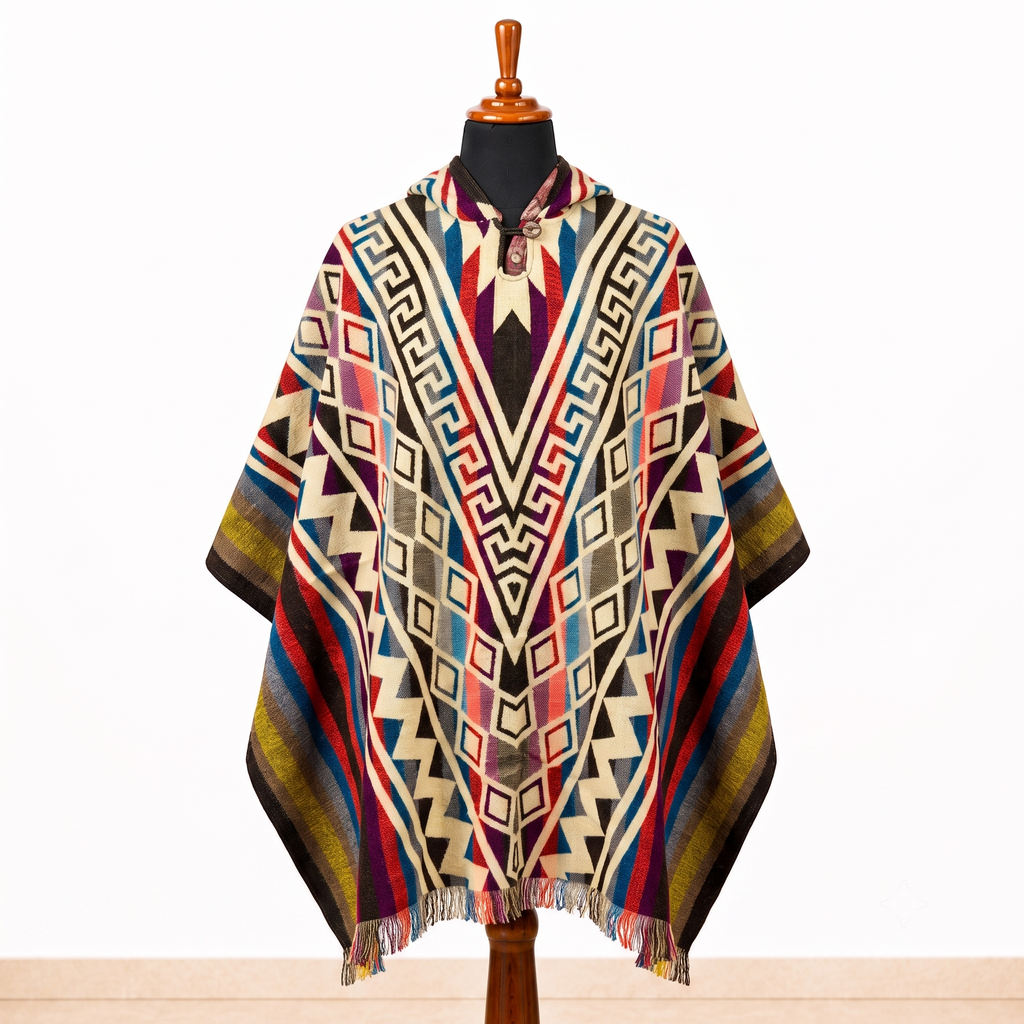 TINKU - Hooded Alpaca Wool Poncho