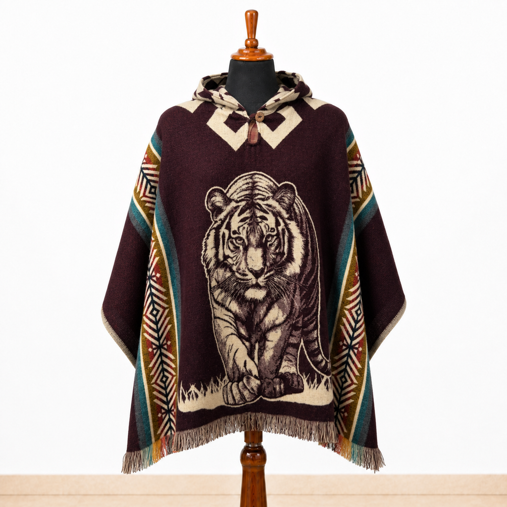 TIRI - Hooded Alpaca Wool Poncho