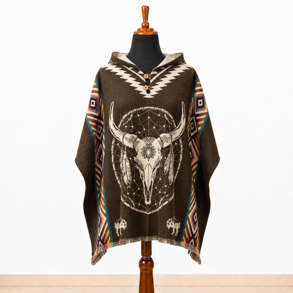 WAKRA - Hooded Alpaca Wool Poncho