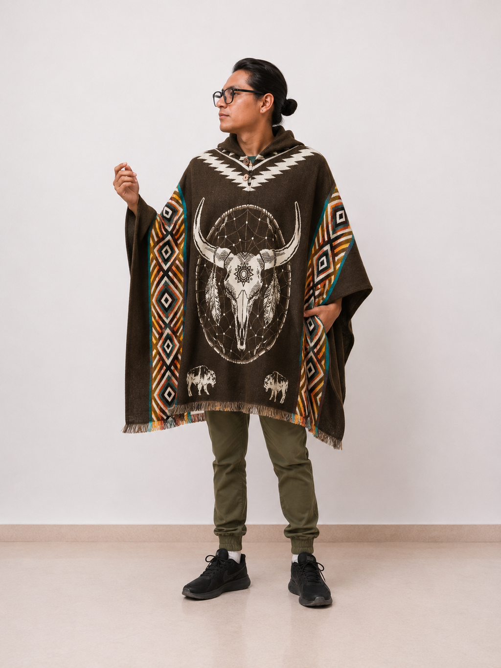 WAKRA - Hooded Alpaca Wool Poncho