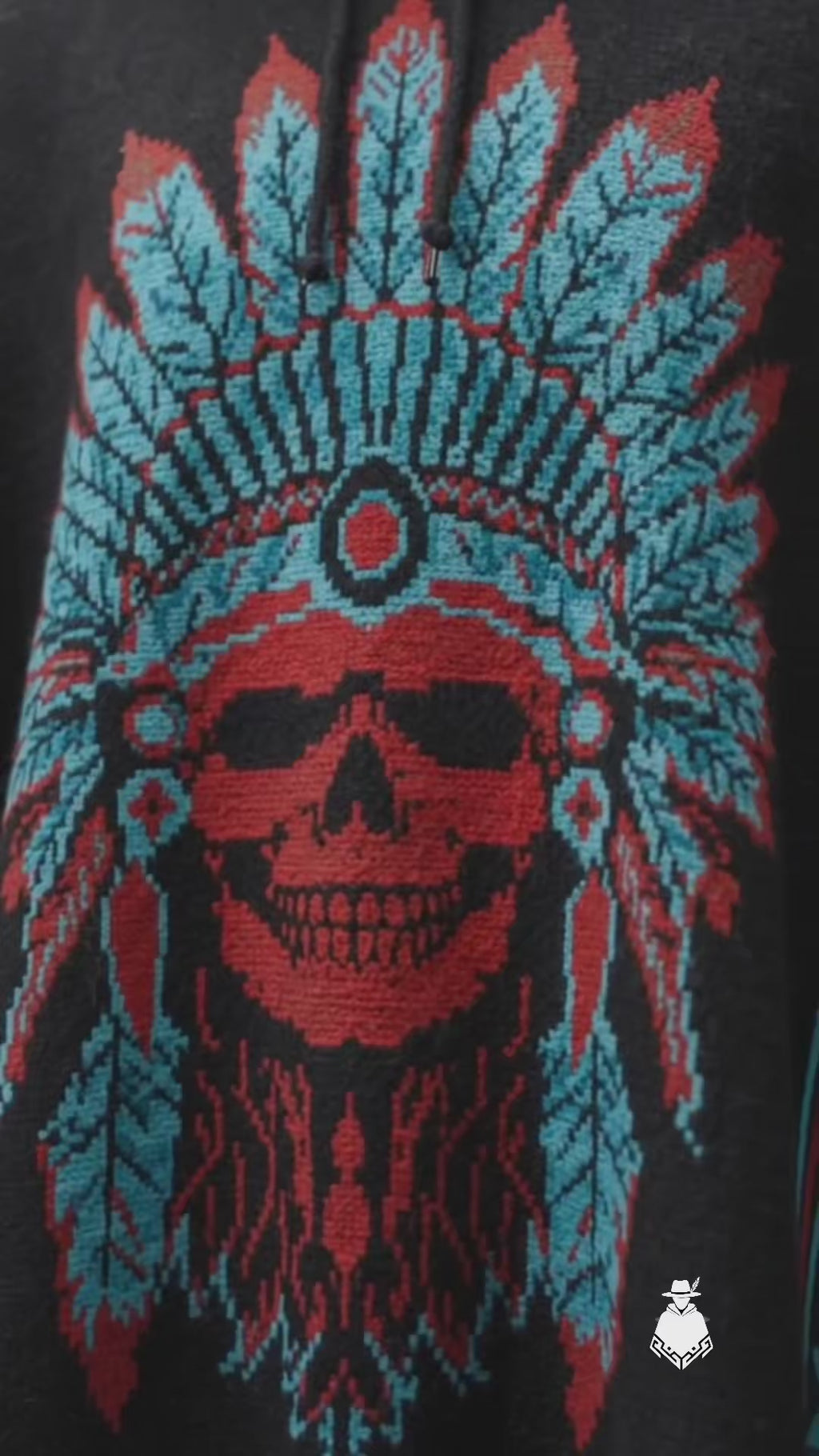 WARRIOR SKULL - Brushed Wool Poncho